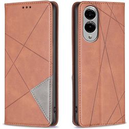 Mobigear Rhombus Slim Samsung Galaxy S25 Edge Hülle Klapphülle - Braun