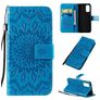 Mobigear Sunflower Samsung Galaxy S20 Hülle Klapphülle Geldbörse - Blau