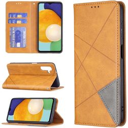 Mobigear Rhombus Slim Samsung Galaxy A13 5G Hülle Klapphülle - Cognac