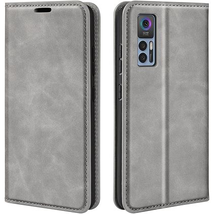 Mobigear Retro Slim TCL 30 Plus Hülle Klapphülle Geldbörse - Grau