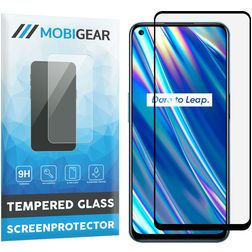 Mobigear Premium Realme 8 5G Panzerglas Displayschutz - Hüllenfreundlich - Schwarz