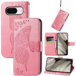 Mobigear Butterfly Google Pixel 8 Hülle Klapphülle Geldbörse - Pink