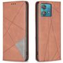 Mobigear Rhombus Slim Motorola Edge 40 Neo Hülle Klapphülle - Braun
