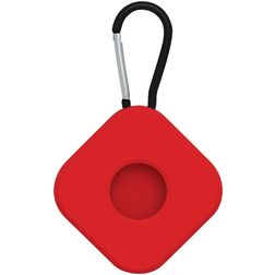 Mobigear Square Key Apple AirTag Hülle Flexibles Silikon Schlüsselanhänger - Rot