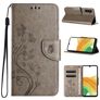 Mobigear Flowers Samsung Galaxy A55 Hülle Klapphülle Geldbörse - Grau