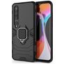 Mobigear Armor Ring Xiaomi Mi 10 Hülle Hardcase Backcover Stoßfest mit Ringhalter - Schwarz