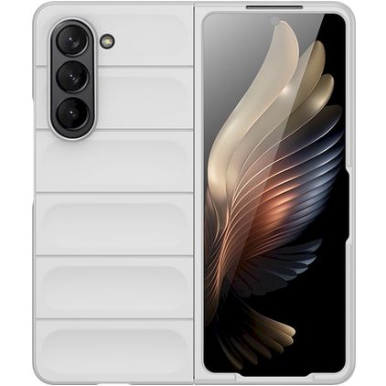 Mobigear Bumpy Samsung Galaxy Z Fold 5 Hülle Flexibles TPU Backcover - Weiß