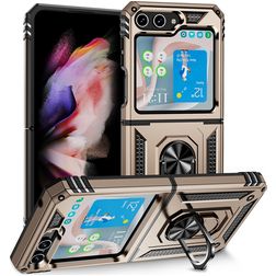 Mobigear Armor Ring Samsung Galaxy Z Flip 5 Hülle Hardcase Backcover Stoßfest mit Ringhalter - Gold