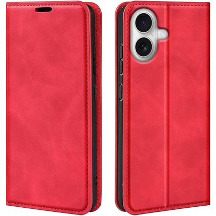 Mobigear Retro Slim iPhone 17 Klapphülle Portemonnaie - Rot