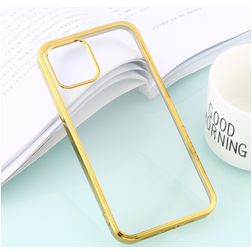 Mobigear Royal iPhone 12 Pro Hülle Flexibles TPU Backcover - Transparent / Gold