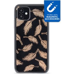 My Style Magneta iPhone 12 Mini Hülle Flexibles TPU Backcover - Golden Feathers