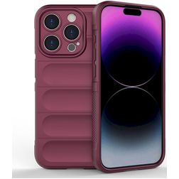 Mobigear Bumpy iPhone 15 Pro Hülle Flexibles TPU Backcover - Weinrot