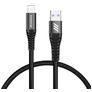 Mobigear Nylon USB-A auf Apple Lightning Kabel 0.4 Meter - Schwarz