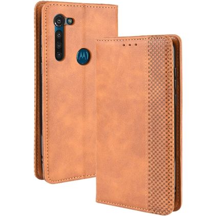 Mobigear Sensation Motorola Moto G8 Power Hülle Klapphülle Geldbörse - Cognac