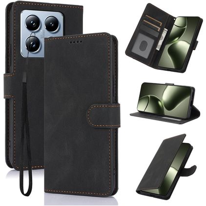 Mobigear Wallet Xiaomi 14T Pro Hülle Klapphülle Geldbörse - Schwarz