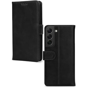Mobilize Wallet Samsung Galaxy S22 Hülle Echtes Leder Klapphülle Geldbörse - Schwarz