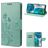 Mobigear Flowers Motorola Moto G52 Hülle Klapphülle Geldbörse - Grün