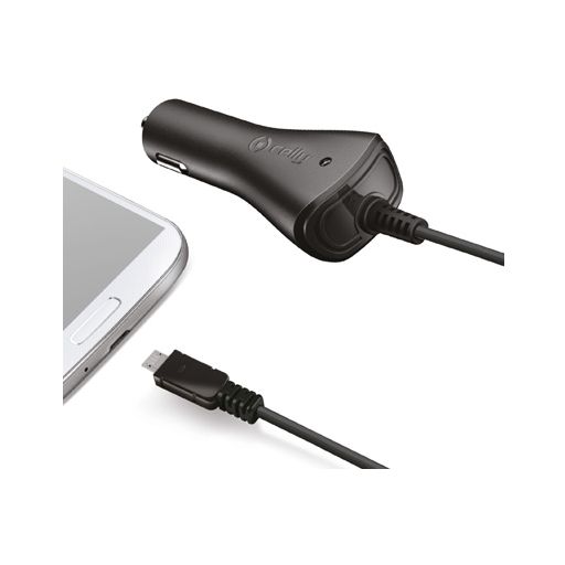 Celly Auto Ladegerät Micro USB 1 Meter 5W 1A - Schwarz