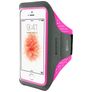 Mobiparts Comfort Fit Handyhalterung Joggen iPhone SE (2016) Sporthülle Neopren Sportarmband - Neon Pink