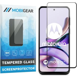 Mobigear Premium Motorola Moto G23 Panzerglas Gehärtetes Glas Displayschutz - Hüllenfreundlich - Schwarz
