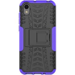 Mobigear Tire HONOR 8S Hülle Hardcase Backcover Stoßfest mit Ständer - Schwarz / Lila