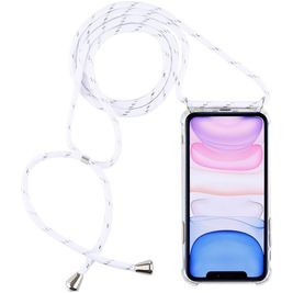 Mobigear Lanyard iPhone 11 Flexibles TPU Handykette - Transparent / Weiß
