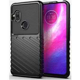 Mobigear Groove Motorola One Hyper Hülle Flexibles TPU Backcover - Schwarz