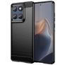 Mobigear Brushed Slim Motorola Edge 60 Fusion Hülle Flexibles TPU Backcover - Schwarz