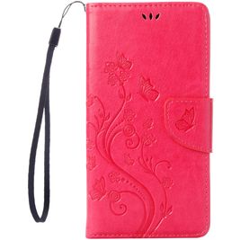 Mobigear Flowers iPhone SE (2020) Hülle Klapphülle Geldbörse - Magenta Mobigear Flowers iPhone SE (2020) Hülle Klapphülle Geldbörse - Magenta