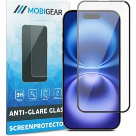 Mobigear Premium iPhone 16 Panzerglas Gehärtetes Glas Displayschutz Anti-Glare - Hüllenfreundlich - Schwarz