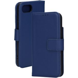 Mobiparts iPhone 17e Hülle Echtes Leder Klapphülle Geldbörse - Blau