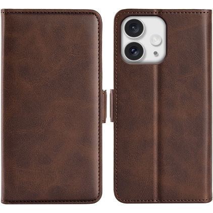 Mobigear Slim Magnet iPhone 16 Pro Hülle Klapphülle Geldbörse - Braun