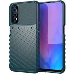 Mobigear Groove Realme 7 Hülle Flexibles TPU Backcover - Grün