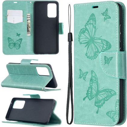 Mobigear Butterfly Samsung Galaxy A52s 5G Hülle Klapphülle Geldbörse - Türkis