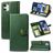 Mobigear Snap Button iPhone 12 Klapphülle Portemonnaie - Grün