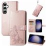 Mobigear Clover Samsung Galaxy S23 FE Hülle Klapphülle Geldbörse - Roségold