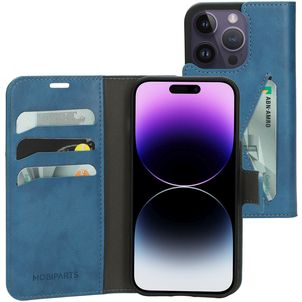 Mobiparts Classic Wallet iPhone 14 Pro Hülle Klapphülle Geldbörse - Steel Blue