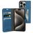 Mobiparts Classic Wallet iPhone 15 Pro Hülle Klapphülle Geldbörse - Steel Blue