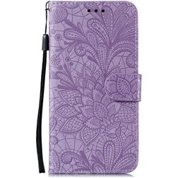 Mobigear Flowers Huawei P40 Hülle Klapphülle Geldbörse - Lila