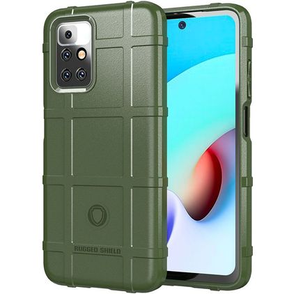 Mobigear Rugged Shield Xiaomi Redmi 10 4G Hülle Flexibles TPU Backcover Stoßfest - Grün