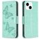 Mobigear Butterfly iPhone 15 Hülle Klapphülle Geldbörse - Grün