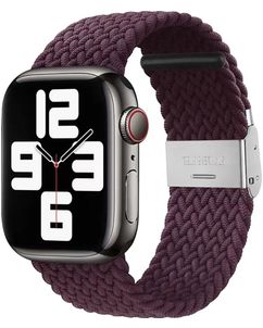 Mobigear Braided Nylon Apple Watch Armband Klappschließe - 42/41/40/38 mm - Weinrot