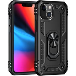 Mobigear Armor Ring iPhone 13 Hülle Hardcase Backcover Stoßfest mit Ringhalter - Schwarz