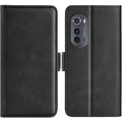 Mobigear Slim Magnet Motorola Edge (2022) Hülle Klapphülle Geldbörse - Schwarz