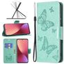 Mobigear Butterfly Xiaomi 12 Hülle Klapphülle Geldbörse - Grün
