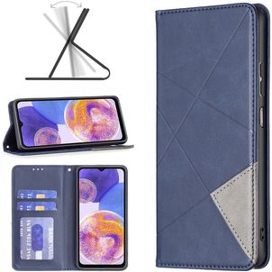 Mobigear Rhombus Slim Samsung Galaxy A23 Hülle Klapphülle - Blau