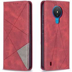 Mobigear Rhombus Slim Nokia 1.4 Hülle Klapphülle - Rot