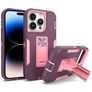 Mobigear Heavy Armor Stand iPhone 14 Pro Hülle Hardcase Backcover Stoßfest mit Ständer - Lila
