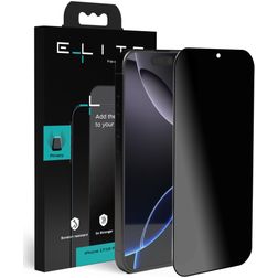 Elite iPhone 17 Panzerglas Gehärtetes Glas Displayschutz Privacy - Hüllenfreundlich - Schwarz