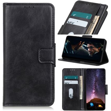 Mobigear Classy iPhone 12 Pro Max Hülle Klapphülle Geldbörse - Schwarz